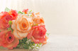 Rose flowers decoration made with pastel tones