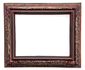 Wooden frame isolated on white background