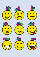 Wall Mural - Smile icon set