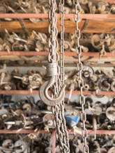Chain And Hook In Garage : Selective Focus