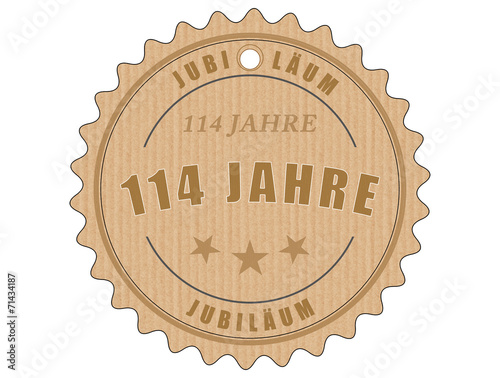 Poster je114 JubiläumsEtikett 114 - vintagedesign - 114 Jahre - g2014