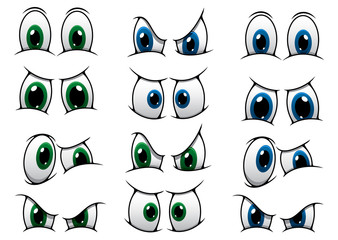 Poster - Set of cartoon eyes showing various expression