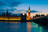 Fototapeta  - Big Ben and Westminster abbey at night in London, UK