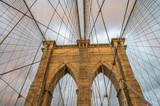 Fototapeta Przestrzenne - New York. Wonderful view of Brooklyn Bridge on a beautiful sprin