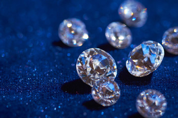 Wall Mural - diamonds on blue background