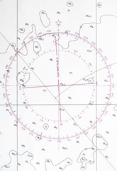 navigation chart fragment with compass deviation symbol