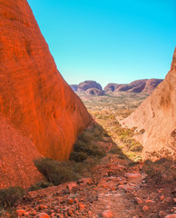 Poster - Australian outback. Red mountains on a beautiful sunny day