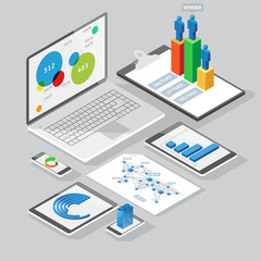 Wall Mural - Isometric infographics design elements