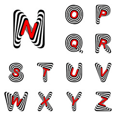 Sticker - Design ABC letters from N to Z