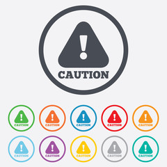 Poster - Attention caution sign icon. Exclamation mark.