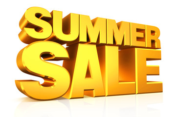 Canvas Print - 3D gold text summer sale.