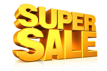 Sticker - 3D gold text super sale.