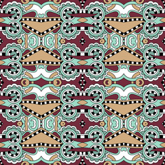 seamless geometry vintage pattern, ethnic style ornamental backg