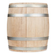 New oak wooden barrel, isolated on white background
