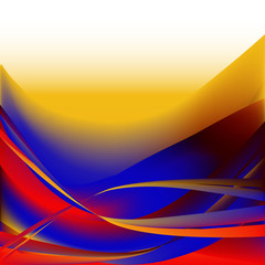 Wall Mural - Colorful waves isolated abstract background blue yellow red