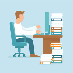Poster - Vector male character in flat style