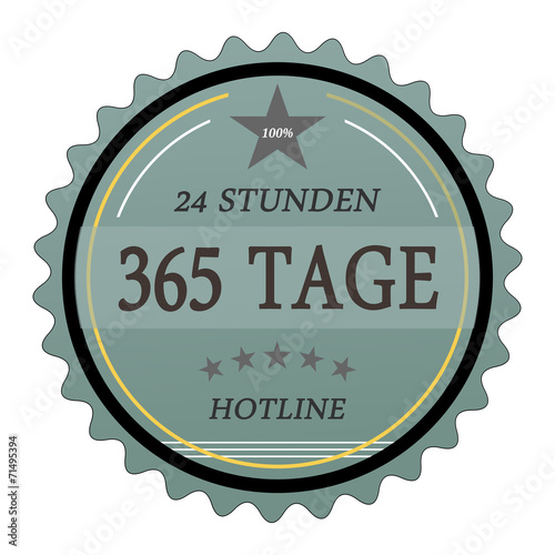 Fotografija ql54 QualityLabel - 24 Stunden 365 Tage Hotline - türkis g2031