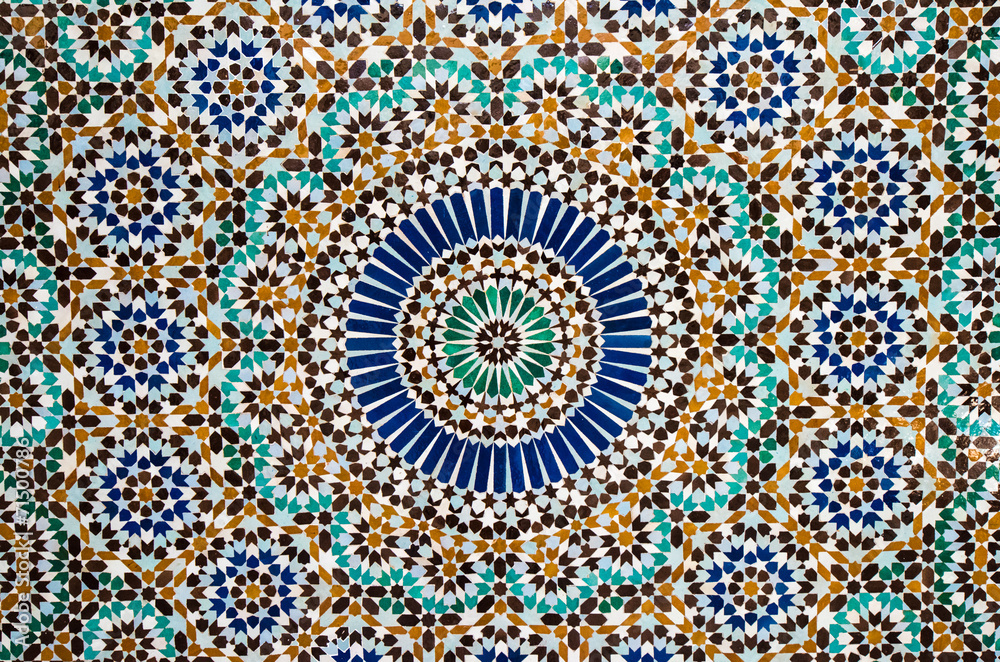 moroccan vintage tile background - obrazy, fototapety, plakaty 