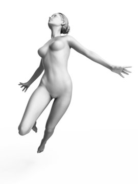 3d rendered illustration of a white female