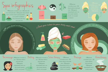 Wall Mural - Spa infographics set