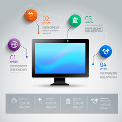 Sticker - Computer infographic template