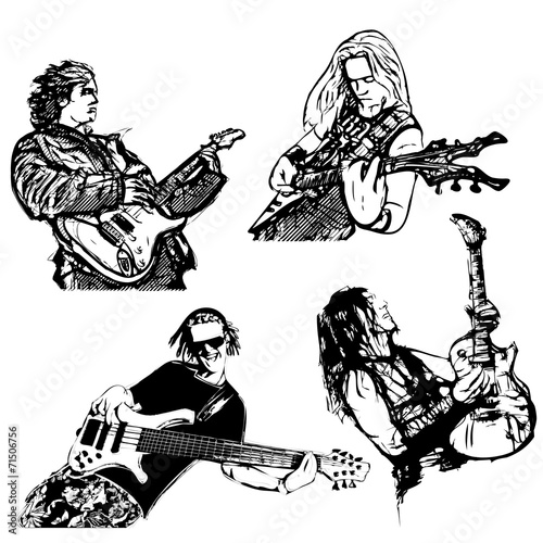 Naklejka na szybę four guitar players