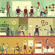 Office every day life ollustration of workflow.