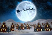 Composite Image Of Cute Christmas Village