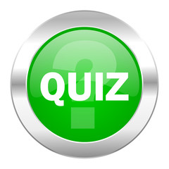 Poster - quiz green circle chrome web icon isolated