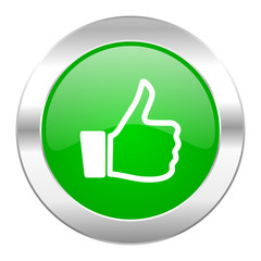 Aufkleber - like green circle chrome web icon isolated