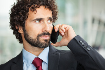 Sticker - Handsome businessman talking on the mobile phone