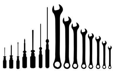 Wall Mural - Wrench and screwdriver-Vector