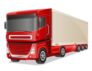 Wall Mural - big red truck vector illustration