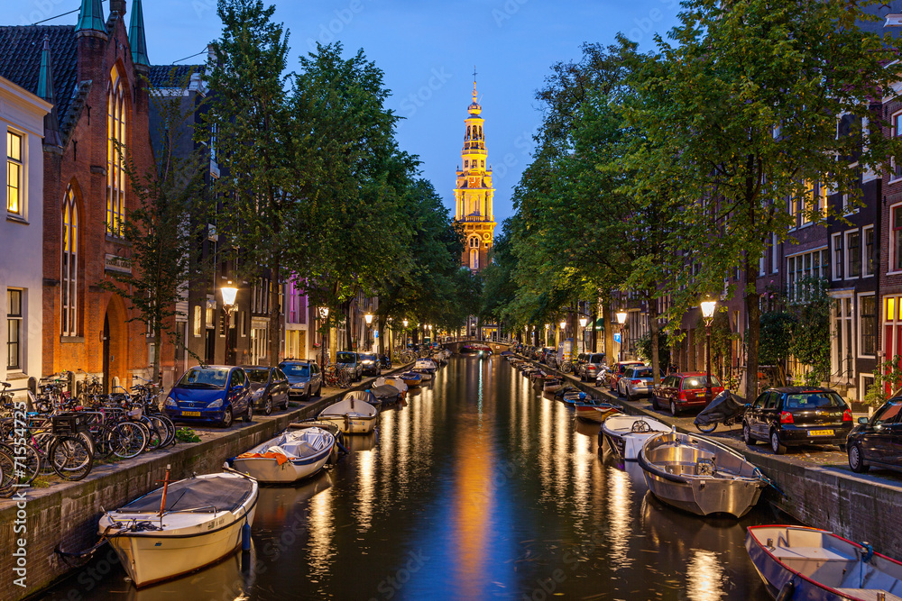 Obraz na płótnie Amsterdam canals w salonie