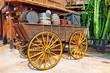 Old cart with wine barrels.Wild West.
