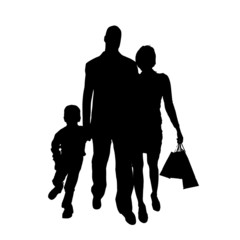 Sticker - Vector silhouette of family.