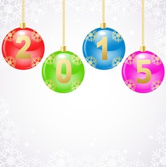 Canvas Print - Glass christmas balls with 2015 numbers 
