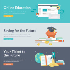 Wall Mural - Flat design vector illustration concepts for online education