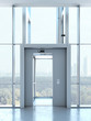 Transparent elevator in penthouse