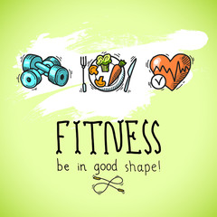 Sticker - Fitness sketch poster