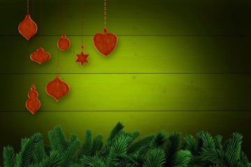 Poster - Composite image of digitally generated fir tree branches