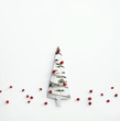 Christmas tree shaped birch bark. Greeting card