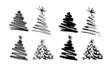 Hand sketch Christmas tree. Vector illustration
