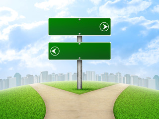 Wall Mural - crossroads road sign