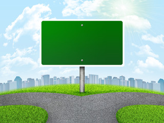 Wall Mural - crossroads road sign