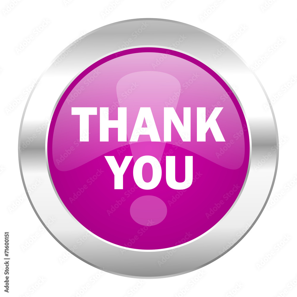 thank you violet circle chrome web icon isolated