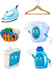 Happy cartoon laundry