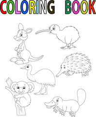 Wall Mural - Cartoon Australia animal coloring book