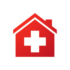 Poster - House icon with the swiss flag