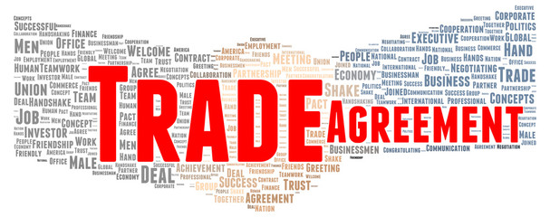 Canvas Print - Trade agreement word cloud shape